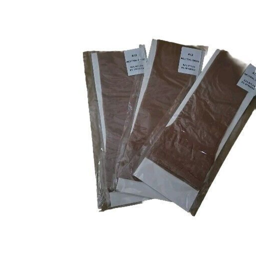 Knee Highs - Unlabeled A-12 Neutral Beige Knee High 3 Pair, New Tan Hose
